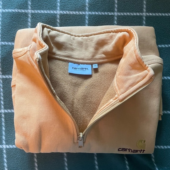 Carhartt WIP Half Zip American Script Sweatshirt Work In Progress XXL - Picture 2 of 9